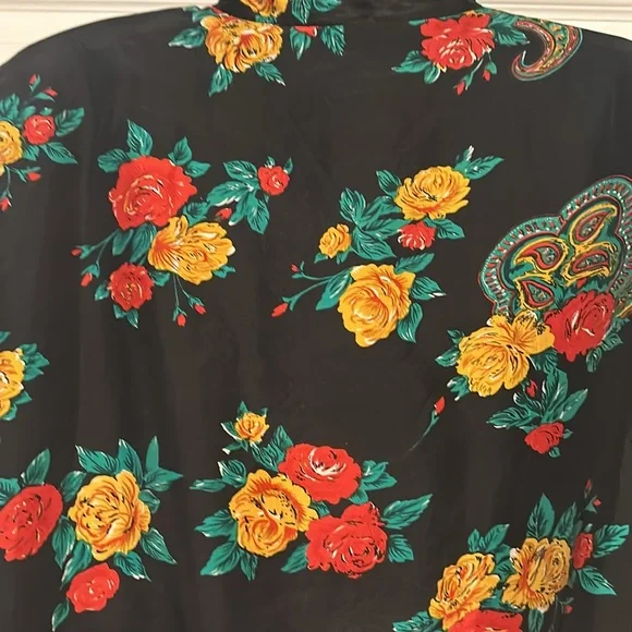 Vtg Detail Sportswear 100% silk floral print bomber jacket, Sz Small - Picture 7 of 8